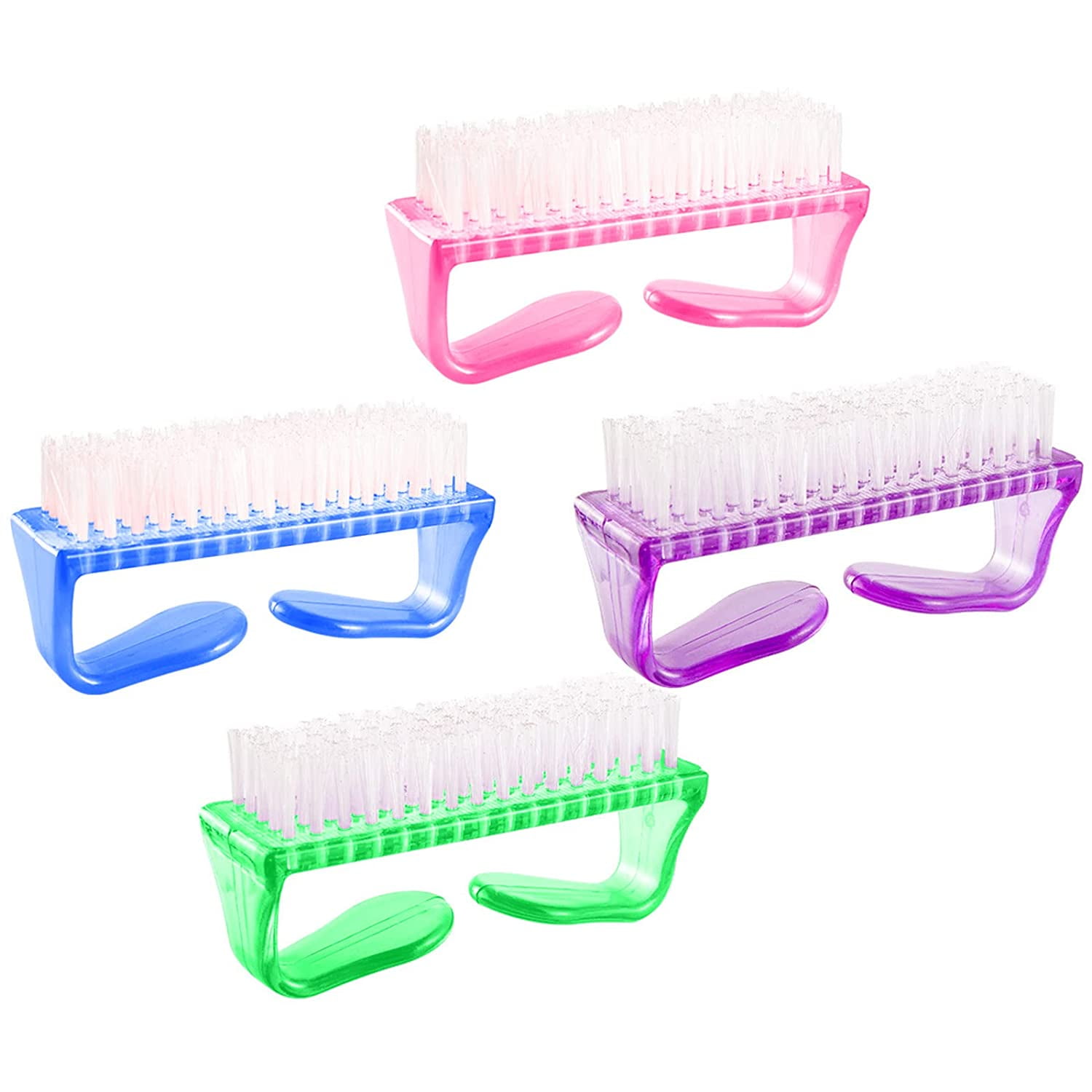 4 Pack Handle Grip Nail Brush, Fingernail Cleaning Brushes for Toes and Nails Cleaner, Pedicure