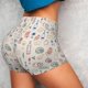 thumbnail image 4 of Fotbe Doodle Wine Shorts Sin Costuras – Shorts Deportivos de Cintura Alta para Mujer, Elásticos para Gimnasio, Yoga, Running o Ciclismo-Medium, 4 of 8
