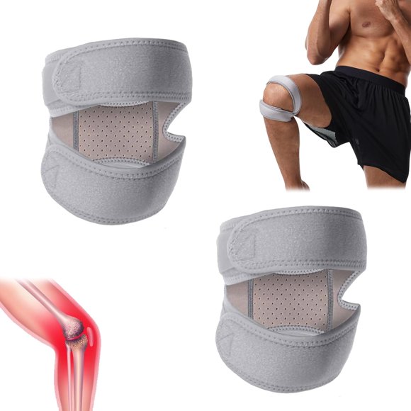 Grunsguru Knee Stabilizer, Grunsguru Stabilizer Knee Brace, 3d Breathable Comfort Fabric, Grunsguru Patella Stabilizer For Various Leg Shapes, Not Fall Off During Strenuous Exercise (Gray)