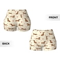 thumbnail image 3 of Sikiie Heart Dachshund Print Workout Shorts Women Scrunch Butt Gym Shorts Seamless High Waist Tummy Control Yoga Biker Athletic Shorts, 3 of 5