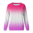 thumbnail image 5 of Idoravan Womens Long Sleeve Casual Tops Gradient Printed Round Neck Blouse Pullover, 5 of 5