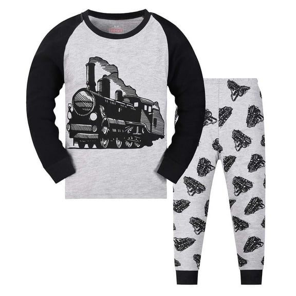 WOYY Toddler Boys Cotton Pajamas Soft Long Sleeve T Shirt Pants Sleepwear, Sizes 2-3T