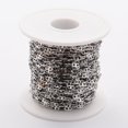 thumbnail image 2 of Resistant 304 Stainless Steel Mariner Link Chains Unwelded with Spool Stainless Steel Color 2.8mm Links: 6x2.8x0.4mm 32.8 Feet(10m)/roll Gray, 2 of 3