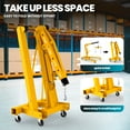 thumbnail image 4 of Hydraulic Engine Hoist with Lever, 2 Ton/4400 LBS, Cherry Picker Shop Crane with 6x360° Caster Wheels, Yellow Folding Engine Crane with Extended-Handle Leveler for Vehicle Repair, Equipment Lifting, 4 of 8
