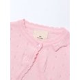thumbnail image 3 of Eandarui Kids Girls Knitted Sweater Cropped Coat Long Sleeve Single Button Closure Dressy Cardigan Pink 100, 3 of 7