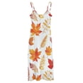 thumbnail image 5 of Autumn Harvest Maple Leaves Thanksgiving Sleeveless Dress Woman Fashion Long Dresses Women's Summer Suit Dress Summer 2025 Women, 5 of 7