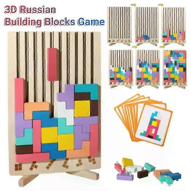 50% Off - Wooden Tetris Jigsaw Toy Tangram Puzzle Kids Iq Intellectual Educational Gift