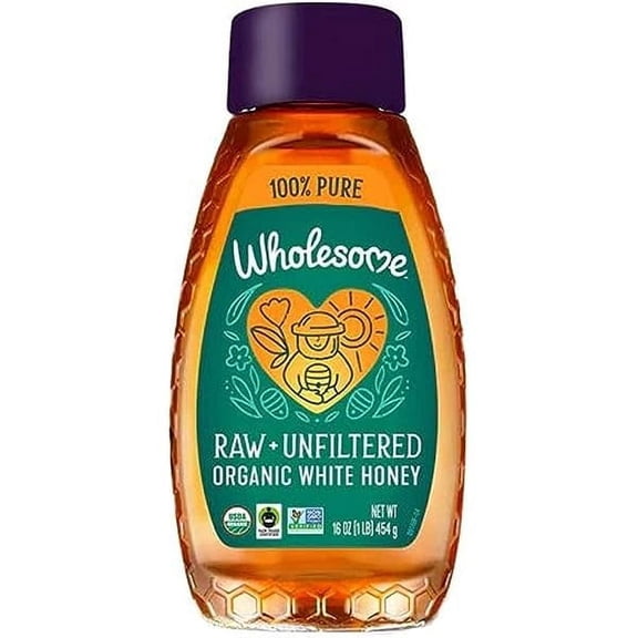 WHOLESOME HONEY WHT RAW UNFLTRD SQZ 16 OZ - Pack of 6