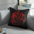 thumbnail image 5 of Throw Pillow Covers Home Decor Set of 4 Pillow Cases Decorative 20 x 20 Inches Cushion Couch Sofa Pillowcases Red Rose Black Beauty Bloom, 5 of 6
