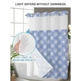 thumbnail image 4 of No Hook Cloth Fabric Shower Curtain with Snap in Liner, Purple White Dandelion Waterproof Shower Curtains Set with See Through Top Window, Farmhouse Botanical Blossom Bath Curtains Shower 72"x84", 4 of 6