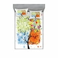 thumbnail image 1 of Ambesonne Tree Fitted Sheet & Pillow Sham Set, Flowers 4 Season Theme, Queen, Multicolor, 1 of 3