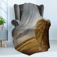 thumbnail image 4 of Nature Scene Soft Flannel Fleece Throw Blanket, Countryside Themed Harvest in Canada Photo with Overcast Sky, Cozy Plush for Indoor and Outdoor Use, 60" x 80", Purpleblue Pale Coffee, by Ambesonne, 4 of 5
