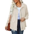 thumbnail image 2 of Futezty Women Zip Up Cardigan Jackets Lightweight Long Sleeve Snap Button Coats Outwear, 2 of 5