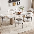 thumbnail image 5 of Farini Upholstered Dining Chair Set of 2, Mid-Century Modern Side Chair with Metal Legs for Dining Room, Cafe, Beige, 5 of 8