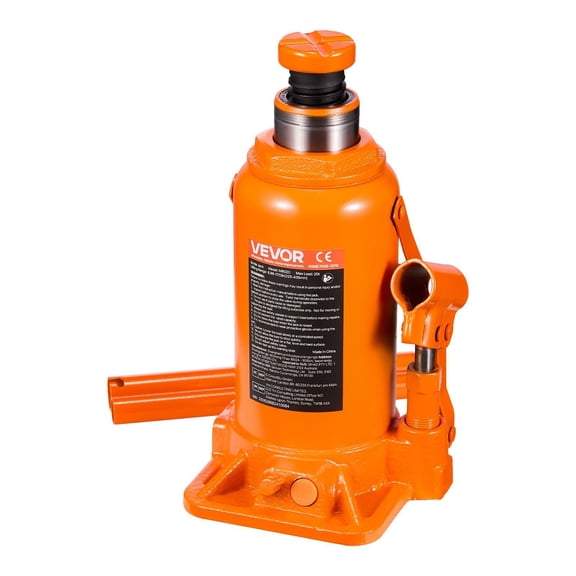 Heavy Duty Hydraulic Bottle Jack, 20 Ton (44092 lbs) Capacity, 8.9-17.1 Inch Lift Range, for Auto Repair & Farm Equipment, Orange