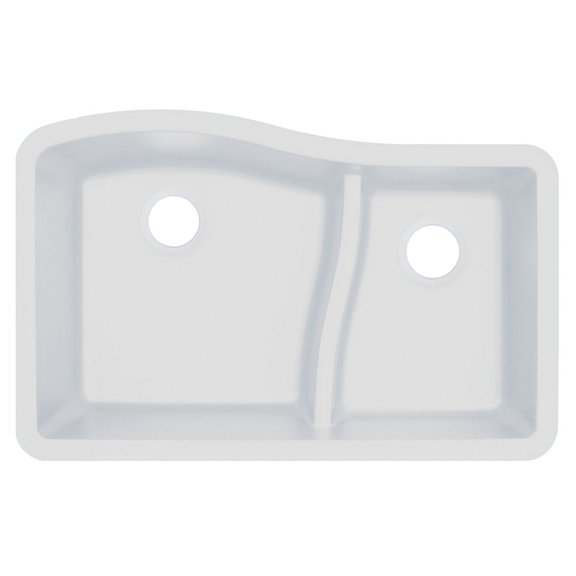 Transolid Aversa SilQ Granite 32-in. Undermount Kitchen Sink within White