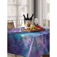 thumbnail image 6 of Purple Ombre Starry Night Table Cloth, Waterproof Tablecloth for Rectangle Tables, Modern Abstract Art Reusable Washable Fabric Table Cover for Restaurant Kitchen Dining Tables 60"x102", 6 of 9