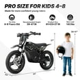 thumbnail image 4 of RFN E350 Kids Electric Bike,350W Motor & 36V 5Ah Battery.14" Tires, Dual disc brakes,18.6 MPH With 14 Mile Ranges,Suit Age 3-8,Black, 4 of 9