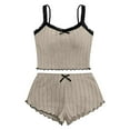thumbnail image 4 of Bibifish Womens Pajama Sets Valentine'S Day Knit Breathable Sleeveless Strap Sleepwear Sets Cute Bow Design Slim Fit Cami With Shorts 2 Piece Pj Sets, 4 of 4