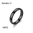 thumbnail image 3 of Minnieouse 10 piezas hombres mujeres anillo de acero inoxidable cerrado parejas anillos mano decoración amantes joyería Simple para citas Ropa, zapatos y accesorios Miscelánea Negro Talla 11 Minnieouse AP014528-10, 3 of 6