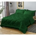 thumbnail image 3 of DNG Creations 3 Piece Ruffle Diamond Comforter All Season 550 GSM Full/Queen Size - 800 Threads Count, 100% Egyptian Cotton Solid Green Colour, 3 of 7