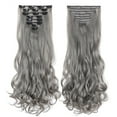 thumbnail image 3 of SEGO Clip in Hair Extensions Full Head Thick Long Straight/Curly Wave Hair 8 pieces 18 clips, 3 of 8