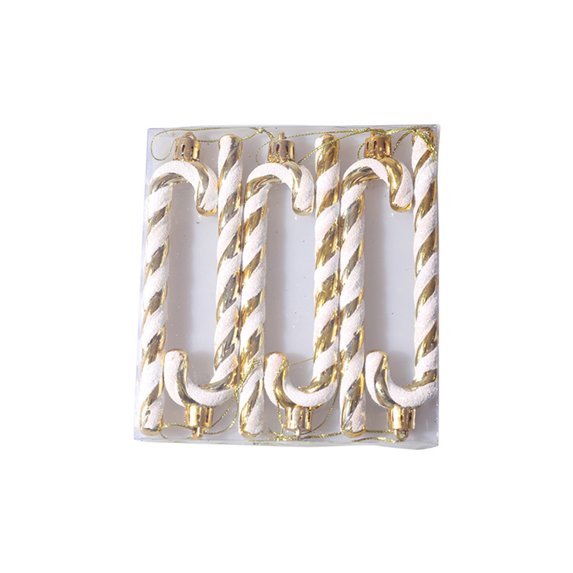 6Pcs Christmas Ornaments Eye-catching Reusable Plastic Crutch Ornaments Holiday Party Supplies for Party