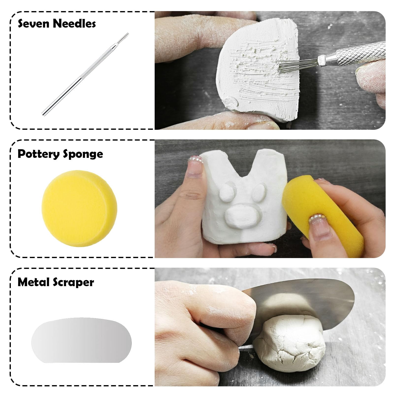 100ml Air Dry Clay Glaze And 29pcs Tools Kit  Gloss Varnish Protects From Surface Wear Pottery Can Be For Stippling Carving Molding Shaping Crafts(gloss)