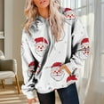 thumbnail image 4 of Lorytime Christian Hoodies for Women Christmas Santa Claus Print Sweatshirt Long Sleeve Pullover Drop Shoulder Loose Tops, 4 of 7