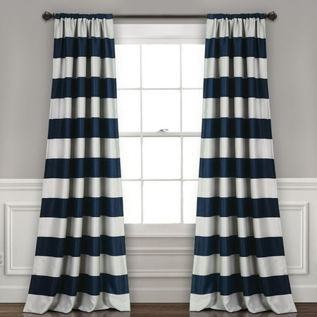 Lush Decor  Stripe Blackout Curtain Panel Pair - 50