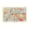 thumbnail image 2 of Blue Guides 32x23 White Modern Wood Framed Museum Art Print Titled - Eiffel Tower Paris France - Blue Guides 1921, 2 of 4