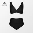 thumbnail image 4 of QWZNDZGR CUPSHE Plus Size Back Tie High Waist Bikini Set For Women Black Large Size Two Pieces Swimsuits 2023 Bathing Suits Swimwear, 4 of 6