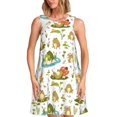 thumbnail image 1 of Balery Cute Frog Vestidos de verano para mujer con estampado: vestido holgado sin mangas, vestido playero informal y cómodo para días calurosos., 1 of 7
