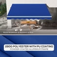 thumbnail image 2 of Miekor Furniture 13' x 10' Electric Awning with LED Lights, Retractable Awning, UV40& Sun Shade Shelter with Remote Controller and Crank Handle for Deck, Balcony, Yard, Blue 0427, 2 of 10