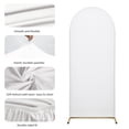 thumbnail image 4 of SUKAIKEQA Wedding Arch Cover 4FT Arch Backdrop Cover Spandex Fitted Arch Cover for Round Top Chiara Backdrop Stand Covers for Wedding Birthday Party Baby Shower Banquet Ceremony Decoration,White, 4 of 6