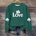 thumbnail image 3 of Manga Larga Vestido de Línea para las Mujeres Imprimir el Día de San Patricio Sudadera con Capucha Forrada de Lana para la Calidez de los Niños Casual Suelto de Manga Larga Cuello Redondo, 3 of 5