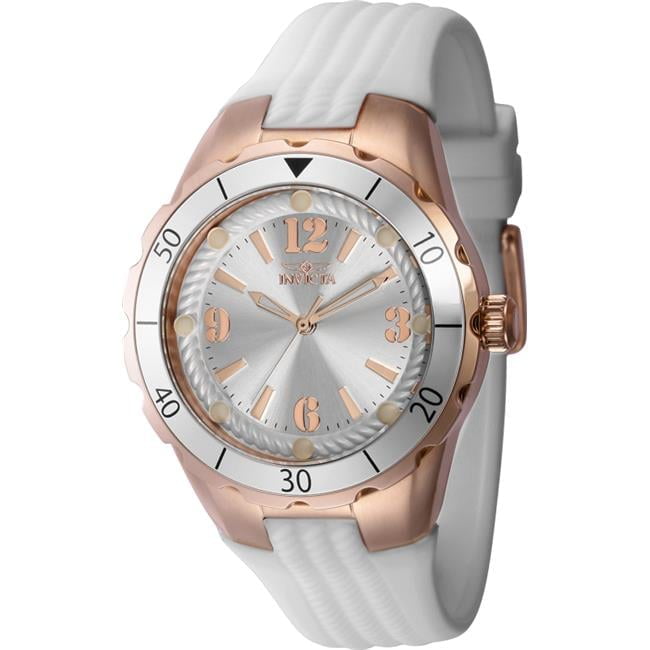 Invicta Women's Angel Quartz Watch, 38mm Steel Case, White Band