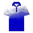 thumbnail image 4 of Fnnxeal Men's Stretchy Polo Shirt - Blue Gradient Polka Dot, L, Breathable Moisture-Wicking, Button-Down Collar, Golf Casual Wear, Big and Tall Friendly, 4 of 5