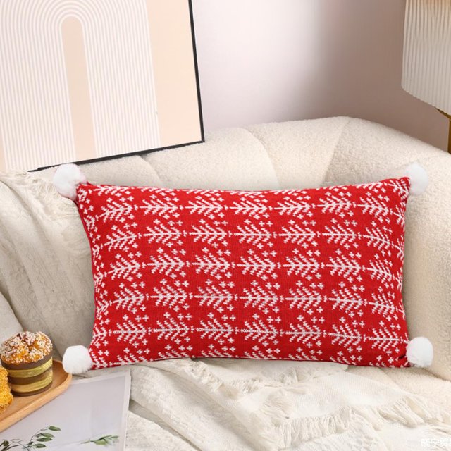 Puntoco Funda de almohada con diseño de árbol de Navidad, súper suave y cómoda, con cremallera invisible, fácil de cambiar, adecuada para sofá cama, sala de estar