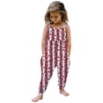 thumbnail image 2 of Splozh Toddler Kids Baby Girl Fourth of July Outfits American Flag Romper One-Piece Sleeveless Jumpsuit,Wine,1-2 Years, 2 of 4