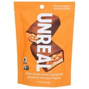 Unreal Dark Chocolate Caramel Peanut Nougat Bars 3.4 oz Pack of 2