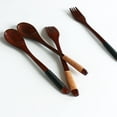 thumbnail image 3 of Usbinx Life Wooden Cooking Spoon and Fork Set Eco Friendly Utensils 22.5x2.8x1cm Heat Resistant Natural Wood, 3 of 5