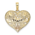 thumbnail image 4 of FB Jewels 10K Yellow and Rose Two Tone Gold Two Tone Wht Grandma In Filigree Heart with Pink Heart Accent Tri-Color Pendant, 4 of 4