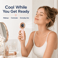 thumbnail image 6 of Small Portable Fan, Rechargeable 4000mAh Mini Personal Fan with 5 Speeds, Air Turbo Handheld Fan for Outdoor Indoor, Travel, Makeup, Eyelash, Kids & Women, Pink, 6 of 11