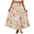 thumbnail image 2 of Delliss Women's Tiered Boho Skirt Casual Elastic High Waist Maxi Skirts, 2 of 8