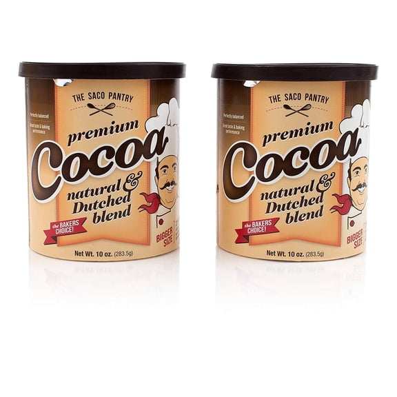 SACO Pantry Premium Cocoa, Natural and Dutched Blend 10oz, Pack of 2