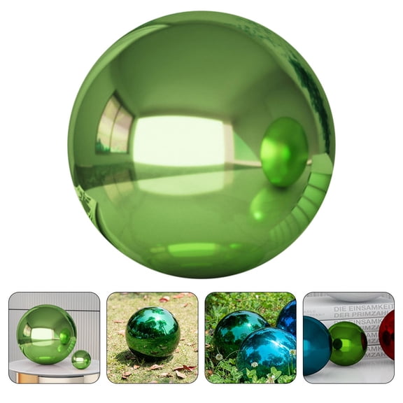 TOYMYTOY  Polished Green Metal Gazing Globe for Outdoor Decor