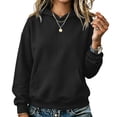 thumbnail image 2 of Hoodies for Women Oversized Trendy Fall Sweatshirt Pullover Fleece Long Sleeve Sweaters Winter Outfits Y2k Clothes Black XL, 2 of 6