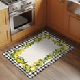 thumbnail image 2 of 2x3 Ft Entryway Area Rug, Summer Lemons Kitchen Rug Runner Washable Floor Mat, Farmhouse Fruits Black Buffalo Plaid Non Slip Indoor Door Mat Throw Carpet for Bathroom Living Room Bedroom, 2 of 8