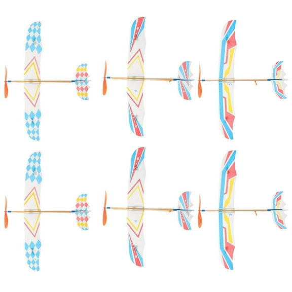 Toyvian 6pcs Small Model Airplane Flying Toy Paper Multi